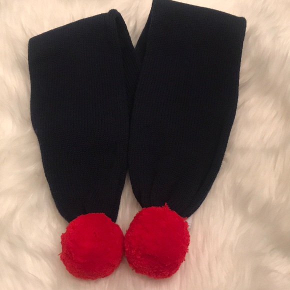bella bliss Other - BELLA BLISS kids winter scarf navy w/red pom poms